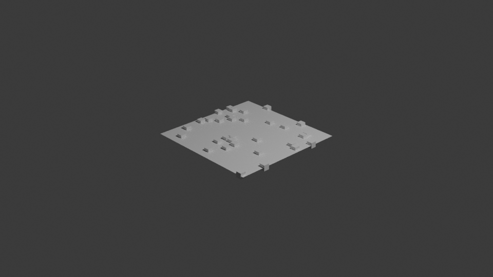 Planeへ小さいCubeを分布させた結果